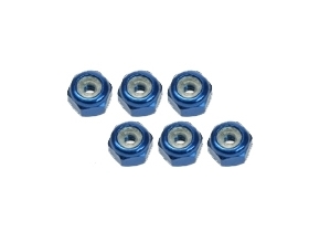 3RACING Kyosho Mini-Z MR-02 (RM) 2mm Aluminum Lock Nuts - Blue - 3RAC-N20/BU/V2