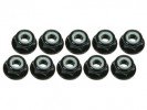 3RACING 4mm Aluminum Flanged Lock Nuts (10 Pcs) - Black - 3RAC-NF40/BL 3RACING 4mm Aluminum Flanged Lock Nuts (10 Pcs) - Black - 3RAC-NF40/BL