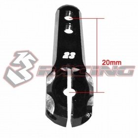 3RACING Sanwa Single Arm 3.0mm V2(servo gear hole to ball end hole length:20mm)- Black - 3RAC-H2320/BK