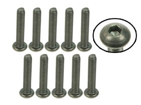 3RACING M3 x 16 Titanium Button Head Hex Socket - Machine (10 Pcs) - TS-BSM316M