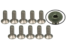 3RACING M2 x 6 Titanium Flat Head Hex Socket - Machine (10 Pcs) - TS-FSM206M