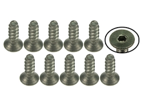 3RACING M2 x 6 Titanium Flat Head Hex Socket - Self Tapping (10 Pcs) - TS-FSM206S