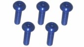 3RACING M3 x 12 AL7075 Button Head Hex Socket - Machine (5 Pcs) Blue - TS-BSM312AL/BU