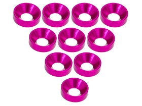 3RACING Aluminium M3 Countersink Washer (10 Pcs) - Pink - 3RAC-WC3/PK