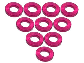 3RACING Aluminium M3 Flat Washer 1.0mm (10 Pcs) - Red - 3RAC-WF310/RE