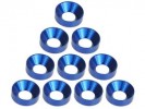 3RACING Aluminium M4 Countersink Washer (10 Pcs) - Blue - 3RAC-WC4/BU