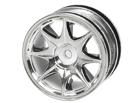 Tamiya FF02 /M03 /M03L /M03M /M04L /M04M 1/10 8 Spoke Wheel On Road (0 Offset - 24mm) - Silver Color - 3Racing WH-04/SI