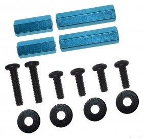 Tamiya Mini 4WD 4mm Hex post set (light blue) - 3Racing M4WD-02/LB