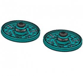 Tamiya Mini 4WD 19mm Aluminum Ball -Race Rollers ( Ringless )(Light Blue) - 3RACING M4WD-32/LB