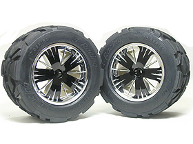 Traxxas Revo HPI Savage 21 /HPI Savage 25 /Traxxas Revo Ton Wheel & Tyre Set 40 Series - Wide Offset ( 1 Pairs ) - Black Color - 3RACING RE-043A/BL2