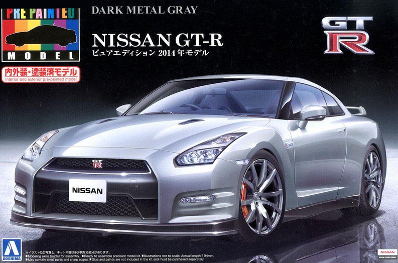 Aoshima AO-01135 - 1/24 Pre Painted No.39 NISSAN GT-R (R35) 2014 Model (Dark Metal Gray)