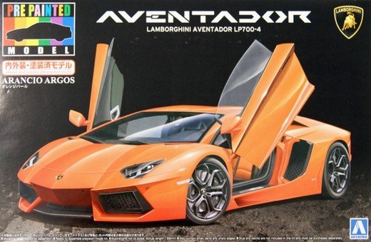 Aoshima #01138 - 1/24 Pre Painted Model No.42 Lamborghini Aventador LP700-4 (Orange Pearl) Arancio Argos 011386