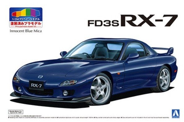 Aoshima 05498 - 1/24 Mazda FD3S RX-7 \'99 (Innocent Blue mica) Pre Painted Model No.SP