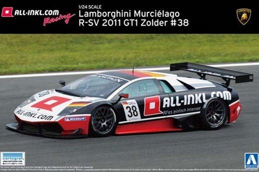 Aoshima AO-00714 - 1/24 Super Car No.16 Lamborghini Murcielago R-SV 2011 Gt1 Zoldeg No.38 (Overseas Edition)