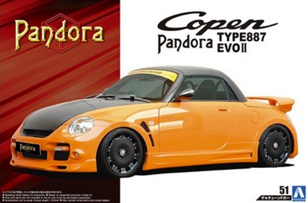 Aoshima 05543 - 1/24 Pandora Type 887 Evo II L880K Copen \'02 (Daihatsu) The Tuned Car No.51