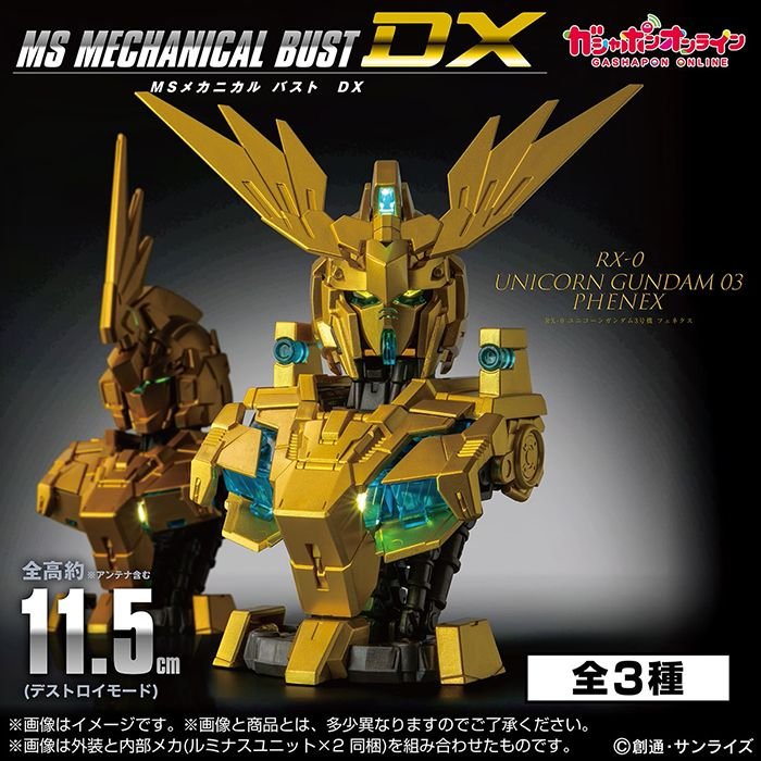Bandai HCP-91753 - Mobile Suit Gundam MS Mechanical Bust DX Unicorn Gundam 03 Phenex (Set of 3)