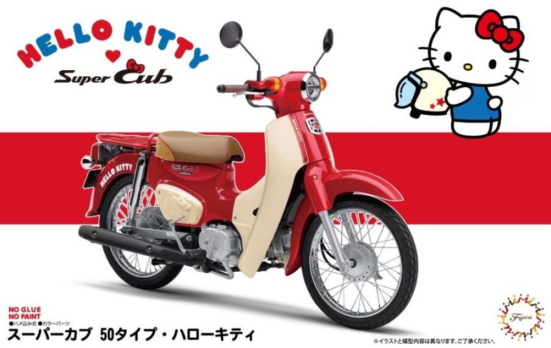 Fujimi 14216 - 1/12 Honda Super Cub 50 Type (Hello Kitty Limited) Bike NX-1101