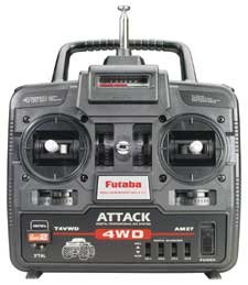 Futaba Attack 4VWD 4-Channel AM 27MHZ/ R124H/ 3xS3003