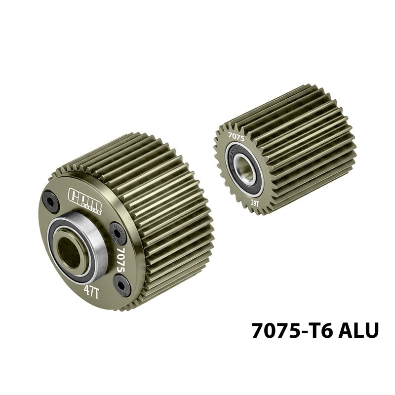 ARRMA GORGON MEGA Hard Anodized 7075 Alloy Differential Case And Idler Gear set (47/29T/0.8m) - GPM MGO1200A