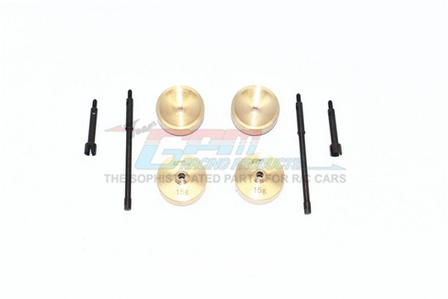 AXIAL 4WD SCX24 DEADBOLT Harden Steel #45 Front CVD Joint+Rear Drive Shaft + Brass Pendulum Wheel Knuckle Axle Weight - 8 pcs set - GPM SCX247FRSX+5