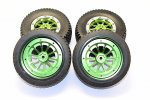AXIAL Racing EXO Rubber Front + Rear Tires With Nylon Rims Frame & Alloy 10 Poles Beadlock Rims - 2prs set - GPM EX889+1003FR