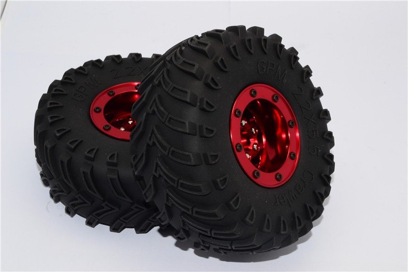 Axial Racing RR10 Bomber Aluminium 6 Poles Wheels With 2.2'' Tire & Foam Insert - 1pr - GPM AW2206F/R45