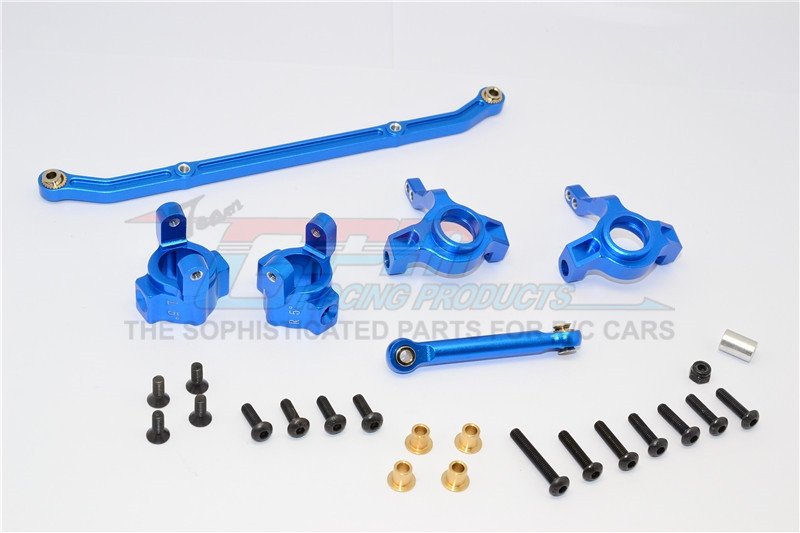 Axial Racing SCX10 Alloy Front C-Hub & Front Knuckle Arm (Toe-in 5 Degree ree) & Scx160 Tie Rod - 6pcs set - GPM SCX019021/5D