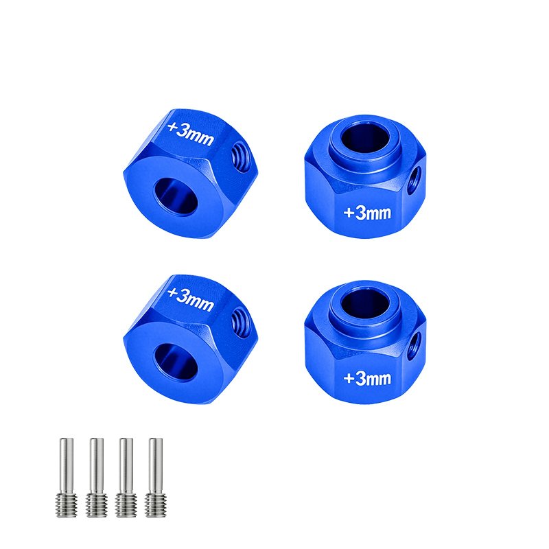 AXIAL SCX10 III Jeep CJ-7 Alloy 6061 Wheel 12mm Hex Adapters +3mm - GPM SCJ010/+3M