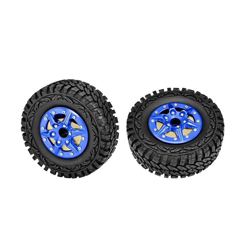 AXIAL SCX10 III Jeep CJ-7 1.9 Alloy 6-spoke Crawler Tire With 100g Brass Wheels Weights - GPM SCJ1906H