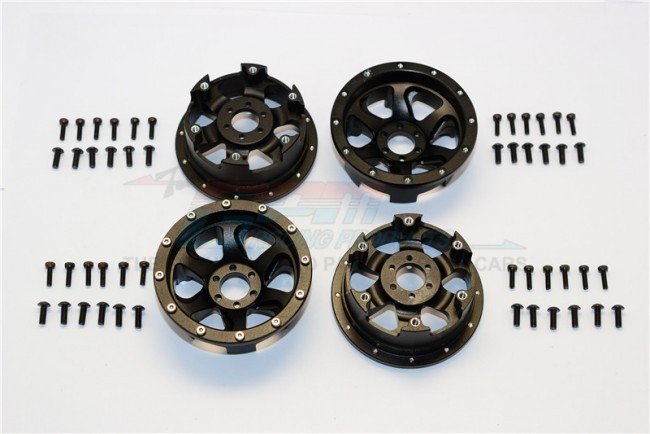 Axial Racing Yeti Aluminium Front/Rear 2.2 Wheels Beadlock (6 Poles Swirl) - 2prs set - GPM YT1006SWF/R2