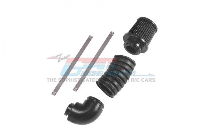 TRAXXAS TRX4 TRAIL CRAWLER V8 6.2l Ls3 Engine Intake Air Filter Pipe (Single Pipe) - 5pc set - GPM TRX4ZSP56B