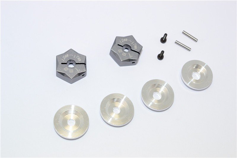 Aluminium Hex Adapter From 12mm Convert To 17mm With 7mm Thickness - 2pcs set - GPM ADT1217/7MM