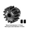 40CR Steel Motor Gear 15T (32 Pitch,Module: 0.8mm,Motor Tooth Diameter: 3.175mm) - GPM MG315T/0.8M