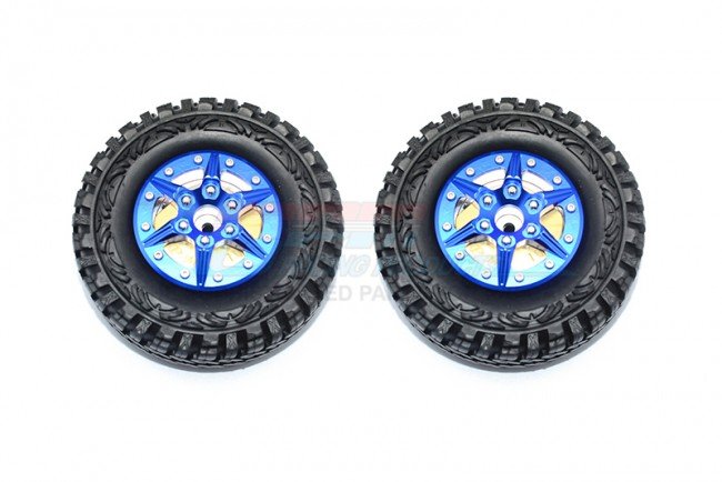 1.9\'\' Aluminum 6 Poles Wheels With Brass Pendulum Weight + Crawler Tire - 2pc set - GPM AW1906H