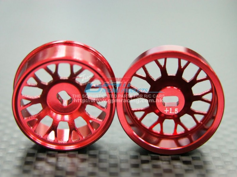 Mini-z AWD Alloy Front/Rear Sinkage BBS Rims (10p, 1.5mm Off set , Width 8.5mm) - 1pr - GPM MZA009F/R/+1.5