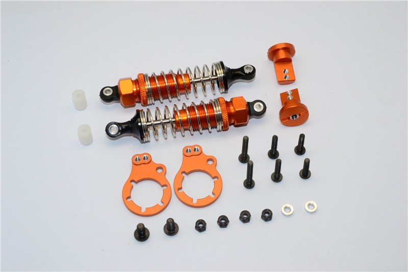 Tamiya CW-01 (Lunch Box) Aluminium Rear Adjustable Spring Damper (75mm) & Protector Mount - 1pr set - GPM LB075R/PBT