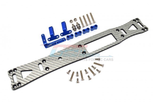 TAMIYA TA08 PRO Carbon Fiber (Silver) + Aluminum Sub Chassis - 27pc set - GPM GTA8014S