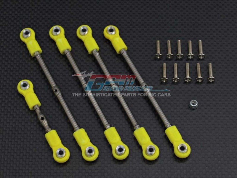 Tamiya 1/8 Terra Crusher Titanium Completed Tie Rod set - 5pcs - GPM TEC160T