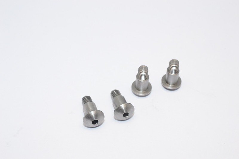 Tamiya Wild Willy 2 WR-02 Steel King Pin (5mmx6.2mmXM4) - 4pcs (For Wild Willy 2 / GF01 / TA01 / TA02 / TA03 / TL01) - GPM WW2004S