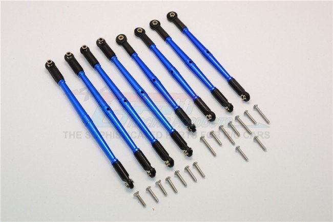 TRAXXAS E-REVO Aluminium Anti-clockwise Thread Steering Tie Rod - 8pcs set (For 1/10 E-REVO, Summit, Revo, E-REVO 3.3, 1/10 Electric And Nitro Car) - GPM ER160