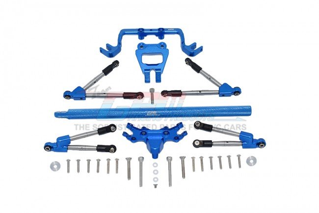 TRAXXAS HOSS 4X4 VXL Aluminum Front&rear Tie Rods With Stabilizer +Center Brace Bar&mount - 31pc set - GPM HS049FR25