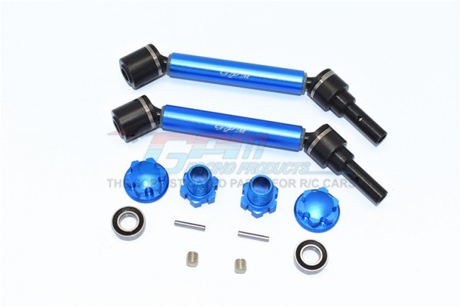 TRAXXAS MAXX MONSTER TRUCK Harden Steel+Aluminum Front/Rear Adjustable CVD Drive Shaft+Hex Adapter+Wheel Lock - 12pc set - GPM TXMS123F/RB