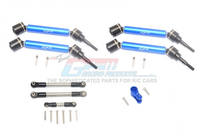 TRAXXAS MAXX MONSTER TRUCK Stainless Steel Tie Rod+25T Servo Horn&steel Front + Rear Adjustable CVD Drive Shaft - 20pc set - GPM TXMS1625123