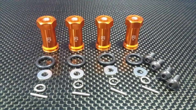 TRAXXAS 1:16 Mini E-REVO Alloy Hex Adaptor (+20mm) - 4pcs set - GPM ERV010/+20MM