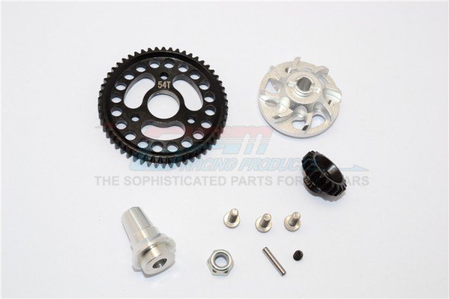 TRAXXAS SLASH 4X4 LOW-CG Aluminium Gear Adapter With Steel 32 Pitch 54T Spur Gear & 20T Motor Gear - 1set (For 68086-21 Version) - GPM SLA155420TLG