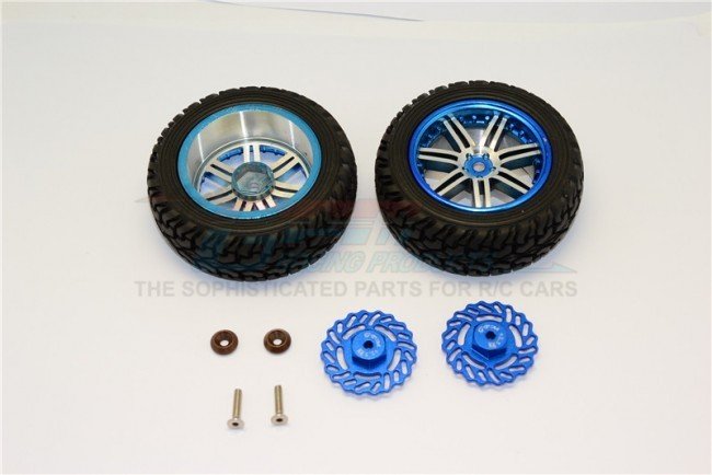 TRAXXAS TETON Aluminum Front Brake Disk+ 2.5mm Thick + Wheels & Tires - 8pc set - GPM TET010AD25FA