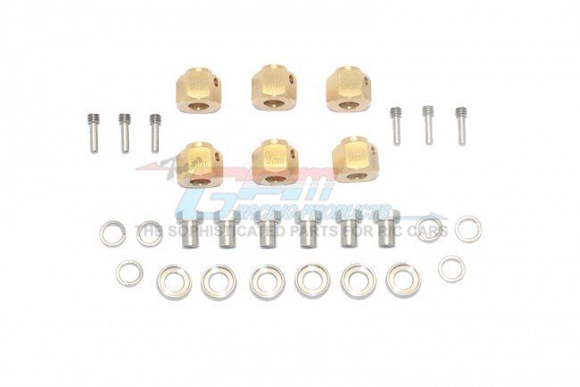 TRAXXAS TRX6 MERCEDES-BENZ Brass Wheel Hex Adapters 9mm - 30pc set - GPM TRX6010X/9M