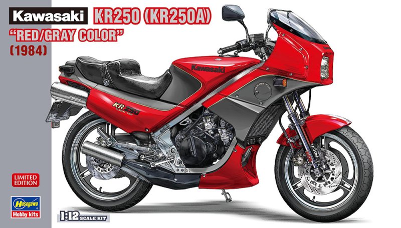 Hasegawa 21751 - 1/12 Kawasaki KR250 (KR250A) Red/Gray Color