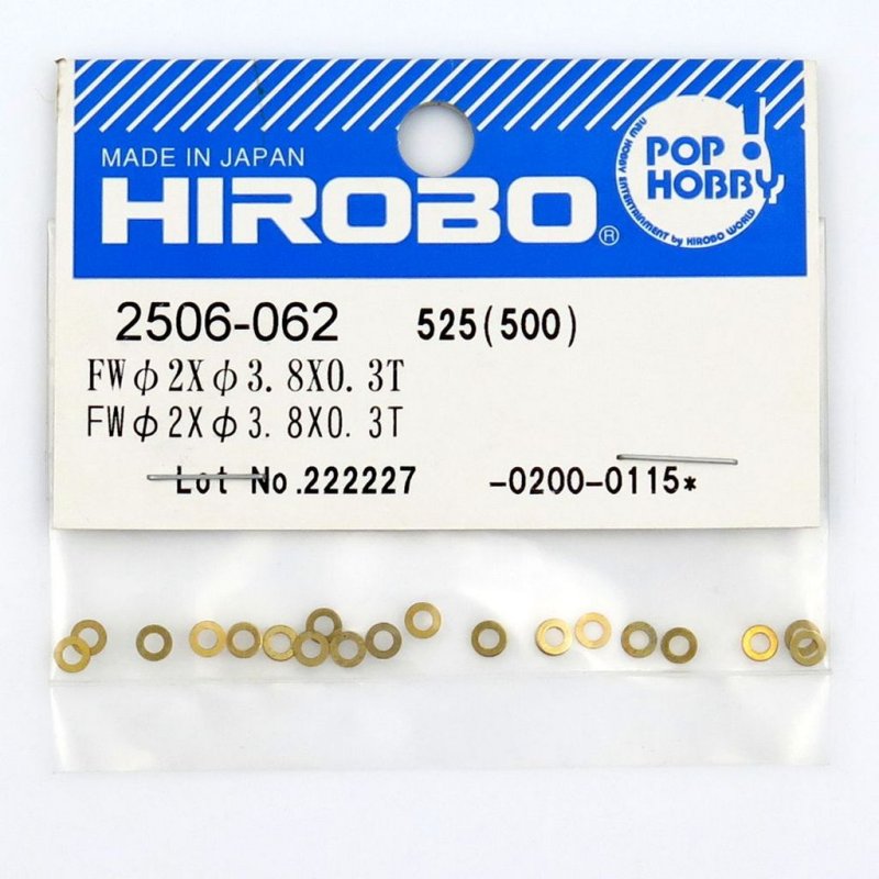 HIROBO 2506-062 FLAT WASHER 2 X 3.8 X 0.3T #2506062