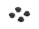 HUDY 269541-K Aluminium NUT M4 With Serrated Flange - Black (4)